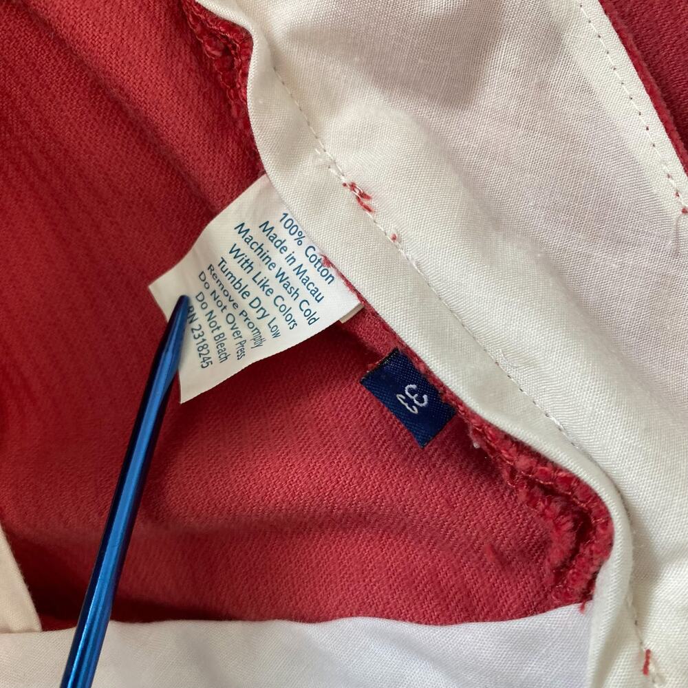 Vineyard Vines Corduroy Pants Classic Fit Club Red Wide Whale Men's Size 33 - Picture 4 of 4
